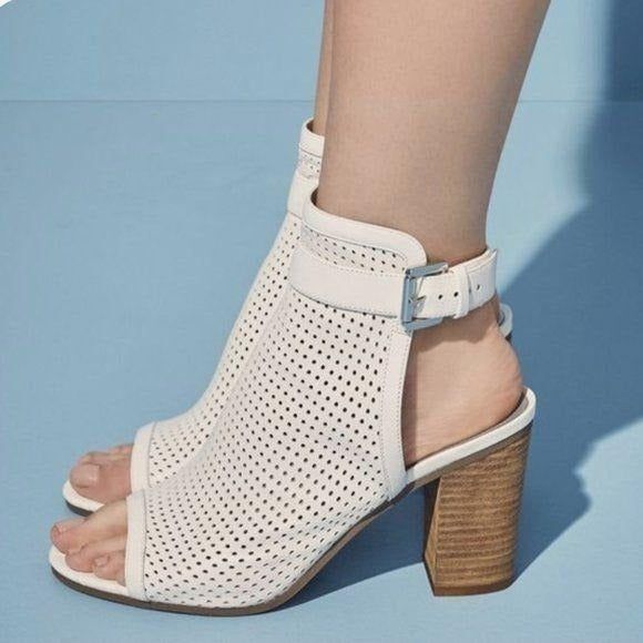 Sam Edelman Emmie Peep Toe Bootie - White | Size 7M (EU 37) - Picture 1 of 6